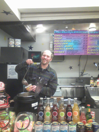 Alan serving his chili at Northern Lights in Olympic House at Squaw Valley U.S.A.