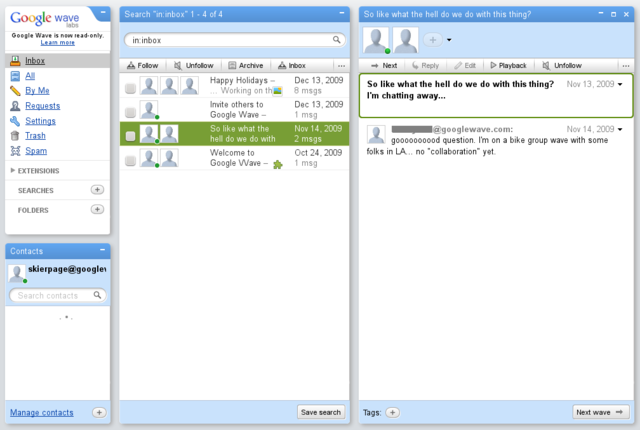 Google Wave screenshot